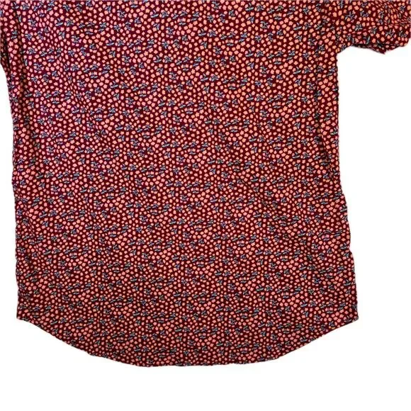 Bonobos Men Shirt Large Red Floral Stretch Slim Fit Short Sleeve Button-Up M528 - Picture 11 of 13